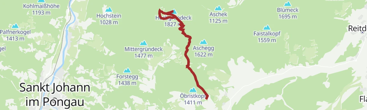 Route map: Heinrich Kiener Haus /Hochgründeck 1827m (453)